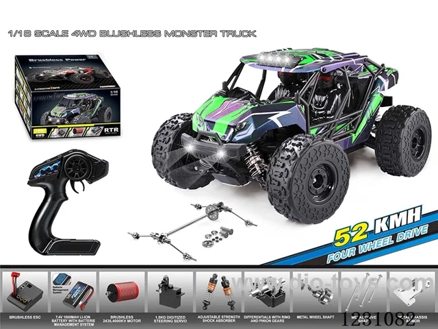 1:18 Brushless 4WD Full-Scale High-Speed Monster Truck (High-Spec) Green