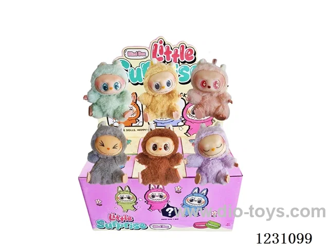 6-inch plush rubber LABUBU doll blind box with key chain (multi-style mix)