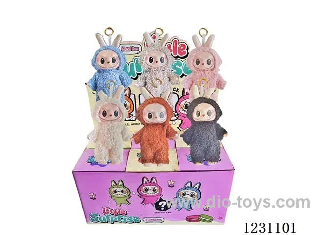 6-inch plush rubber LABUBU doll blind box with key chain (multi-style mix)
