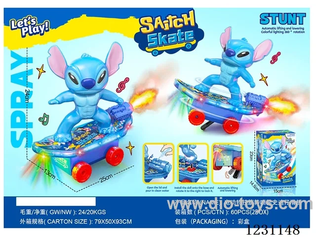B/O Stunt Scooter W L/M/spray