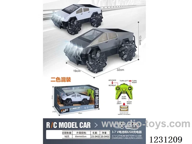 2.4G 1:12 Tesla Cybertruck RC car with lights (battery included)