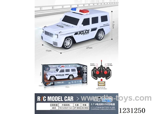 4ch RC Police Car with Lights 1:16 (battery included)