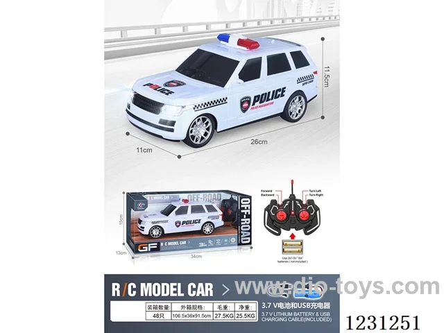 4ch RC Police Car with Lights 1:16 (battery included)