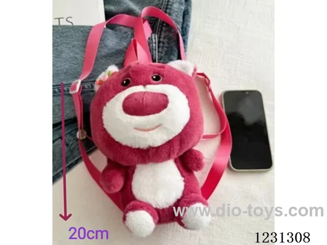 20CM Plush Bags Strawberry Bear Backpack