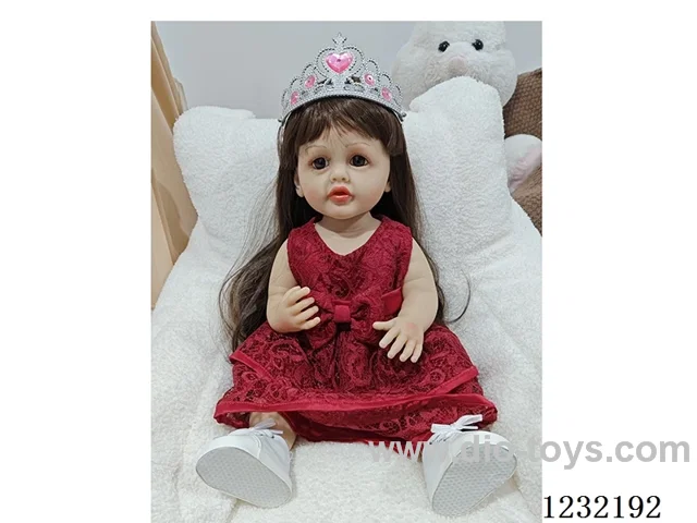 55cm Reborn Doll Soft Rubber High Simulation Baby Doll (Wig Set), Diapers, Birth Card - Intelligent Conversation Model with Weight Sensing