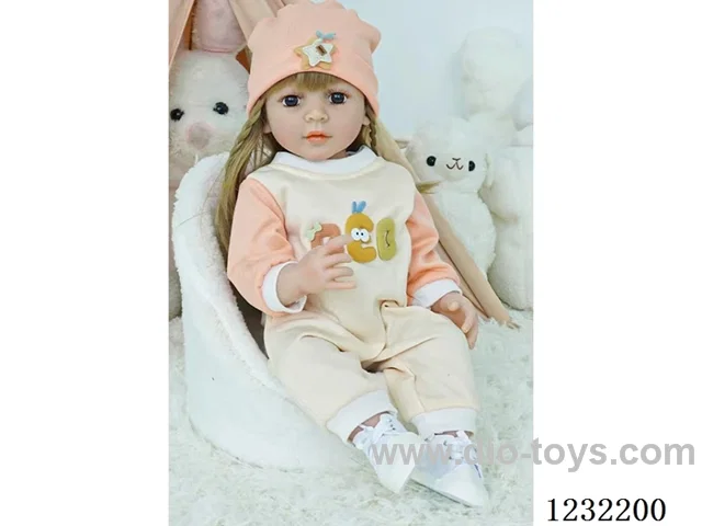 55cm Reborn Doll Soft Rubber High Simulation Baby Doll (Wig Set), Diapers, Birth Card - Intelligent Conversation Model with Weight Sensing
