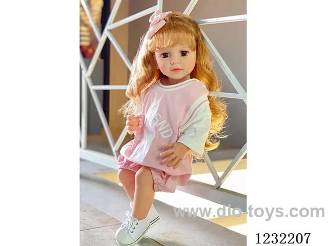 55cm Reborn Doll Soft Rubber High Simulation Baby Doll (Wig), Diaper, Birth Card - Intelligent Conversation Model with Heavy Gravity Sensing
