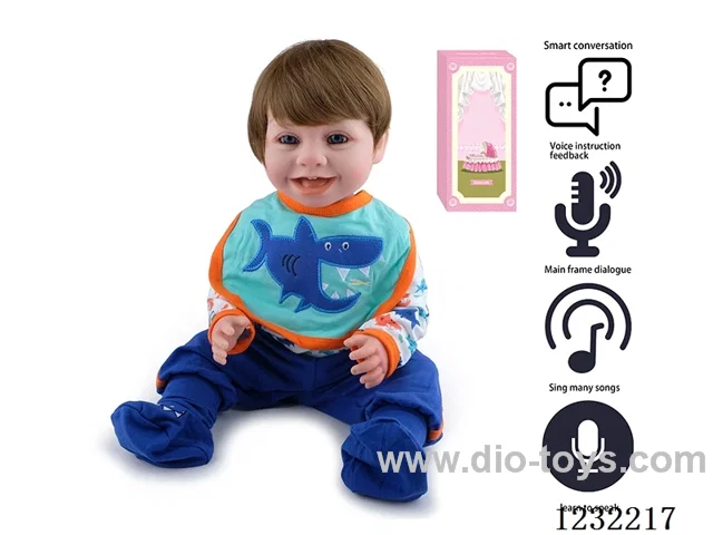 55CM Reborn Doll Advanced Painting Craftsmanship (Wig) Full Body Soft Rubber/Baby Bottle/Magnetic Pacifier/Diaper/Birth Card/Language Dialogue/Repeat Function