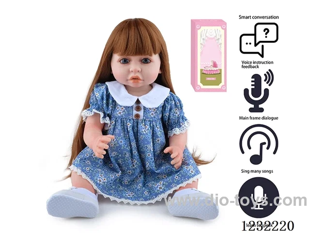 55CM Reborn Doll Advanced Painting Craftsmanship (Wig) Full Body Soft Rubber/Baby Bottle/Magnetic Pacifier/Diaper/Birth Card/Language Dialogue/Repeat Function