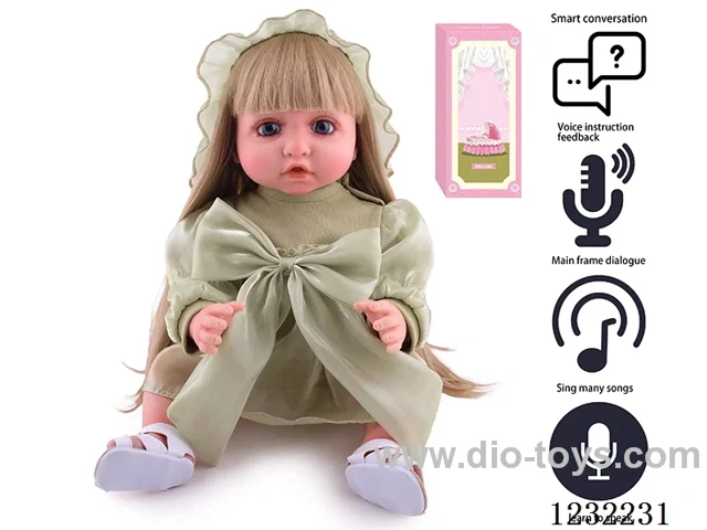 55CM Reborn Doll Advanced Painting Craftsmanship (Wig) Full Body Soft Rubber/Baby Bottle/Magnetic Pacifier/Diaper/Birth Card/Language Dialogue/Repeat Function