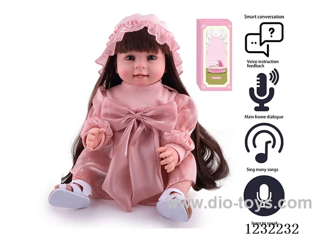 55CM Reborn Doll Advanced Painting Craftsmanship (Wig) Full Body Soft Rubber/Baby Bottle/Magnetic Pacifier/Diaper/Birth Card/Language Dialogue/Repeat Function