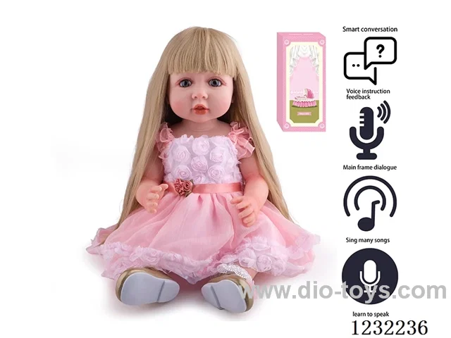 55CM Reborn Doll Advanced Painting Craftsmanship (Wig) Full Body Soft Rubber/Baby Bottle/Magnetic Pacifier/Diaper/Birth Card/Language Dialogue/Repeat Function