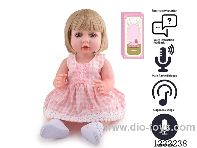 55CM Reborn Doll Advanced Painting Craftsmanship (Wig) Full Body Soft Rubber/Baby Bottle/Magnetic Pacifier/Diaper/Birth Card/Language Dialogue/Repeat Function