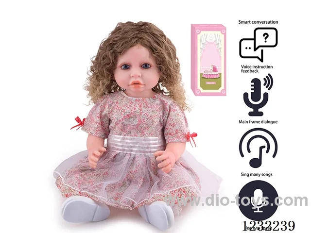 55CM Reborn Doll Advanced Painting Craftsmanship (Wig) Full Body Soft Rubber/Baby Bottle/Magnetic Pacifier/Diaper/Birth Card/Language Dialogue/Repeat Function