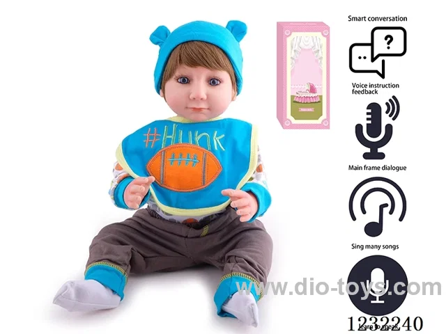 55CM Reborn Doll Advanced Painting Craftsmanship (Wig) Full Body Soft Rubber/Baby Bottle/Magnetic Pacifier/Diaper/Birth Card/Language Dialogue/Repeat Function