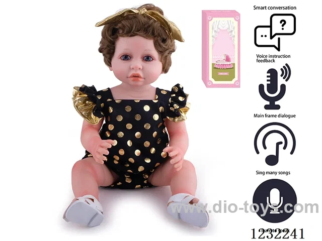 55CM Reborn Doll Advanced Painting Craftsmanship (Wig) Full Body Soft Rubber/Baby Bottle/Magnetic Pacifier/Diaper/Birth Card/Language Dialogue/Repeat Function