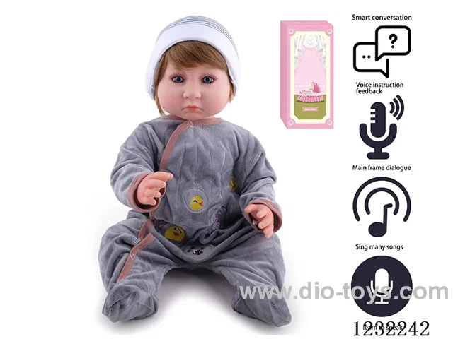 55CM Reborn Doll Advanced Painting Craftsmanship (Wig) Full Body Soft Rubber/Baby Bottle/Magnetic Pacifier/Diaper/Birth Card/Language Dialogue/Repeat Function