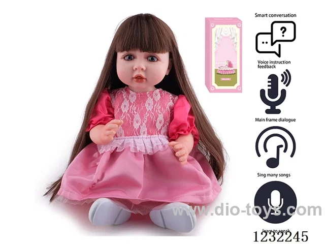 55CM Reborn Doll Advanced Painting Craftsmanship (Wig) Full Body Soft Rubber/Baby Bottle/Magnetic Pacifier/Diaper/Birth Card/Language Dialogue/Repeat Function