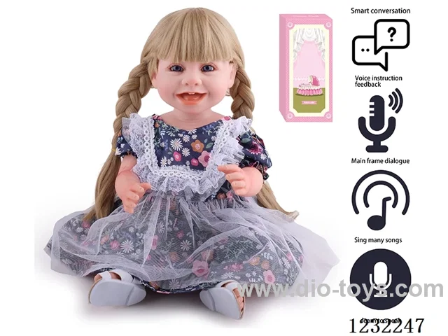 55CM Reborn Doll Advanced Painting Craftsmanship (Wig) Full Body Soft Rubber/Baby Bottle/Magnetic Pacifier/Diaper/Birth Card/Language Dialogue/Repeat Function