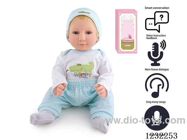 55CM Reborn High Simulation Baby Doll (Wig) Full Body Soft Rubber/Baby Bottle/Magnetic Pacifier/Diaper/Birth Card/Language Dialogue/Repeat