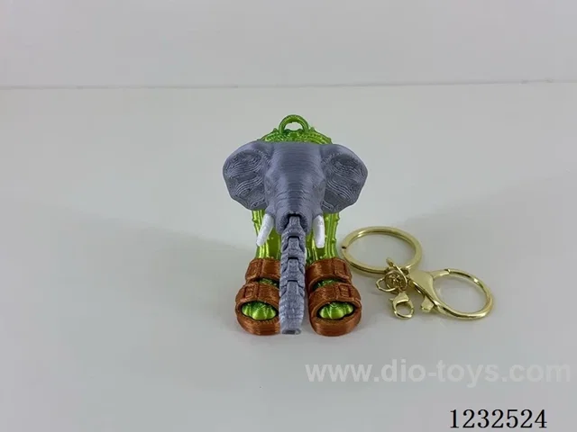 6CM Elephant Shoes Keychain with Gold Ring
