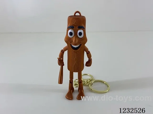 10CM Stick Figure Keychain with Gold Ring