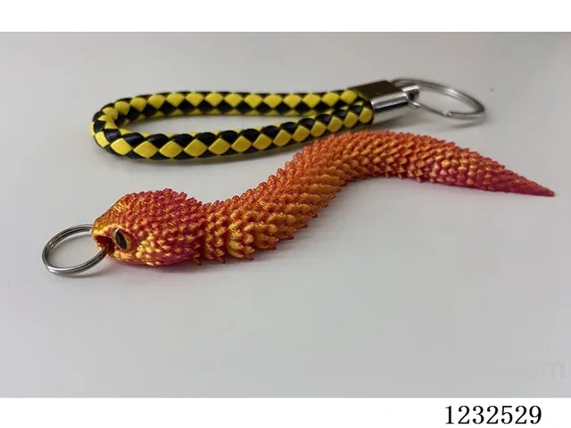 12CM Snake Keychain with Leather Ring