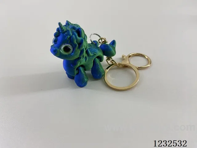 6CM Unicorn Keychain Gold Ring