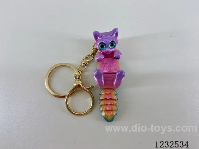 7CM Cat Keychain Gold Ring