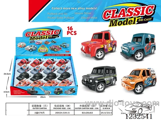Alloy pull-back off-road car 16PCS