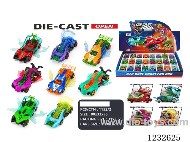 1:64 Alloy Free Wheel Car with Transformable Wings (24 PCS)
