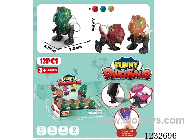 Kung Fu Dinosaur Key Chain, 3 Colors 12PCS