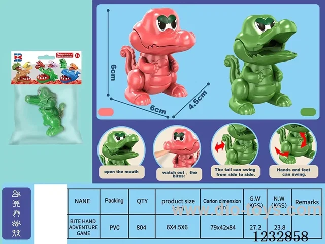 English Version Finger-Clip Mini Crocodile (Green/Red) Without Chain