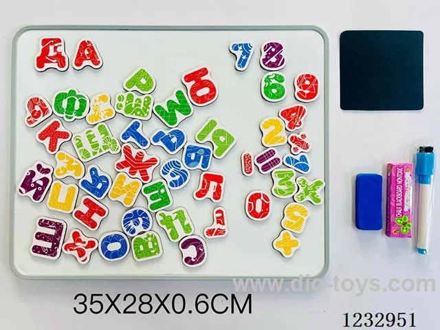 Double-Sided Magnetic Whiteboard with 48 Russian Letters + Numbers (Double-Sided Iron Plate)