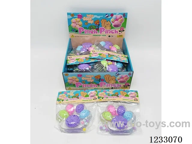 Soft Rubber 12-Piece Transparent Base Colorful Large Cat Paws Squeeze Toy