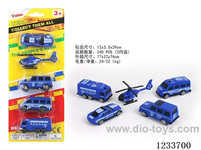 5 free wheel police cars