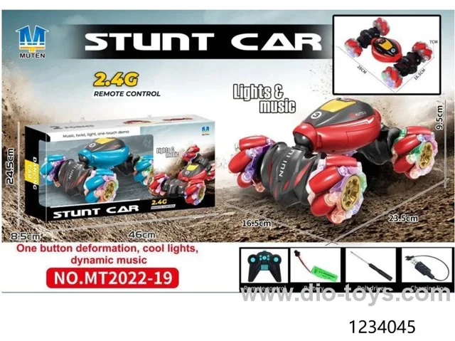 1:16 2.4G 11 ch rc stunt car with light，music/include battery