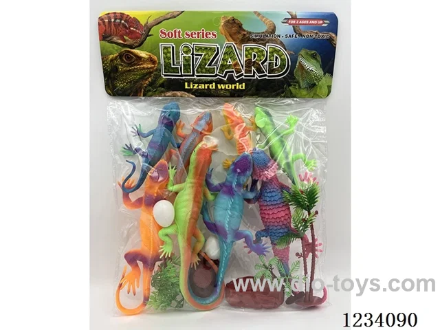 Set of 8 lizards with BB whistles