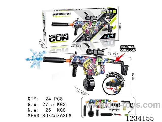 B/O Electric Repeating Water Gun with Foldable Rear Stock 7.4V Joker Drum Version-Manual/Automatic Dual Mode
