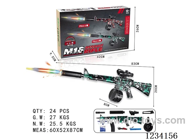 M16 Hand-held B/O Electric Repeating Water Gun with Light Silencer (with Android USB) (Switchable between Electric Repeating and Manual Modes)