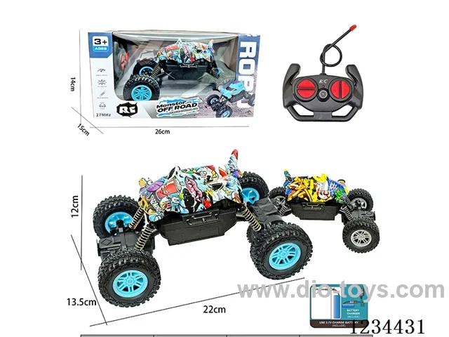1:16 4ch RC Off-Road Crawler with Lights, 2 Colors Mixed, Battery Included