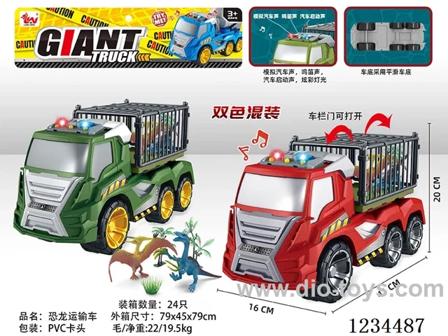 Ceratops + Pterosaur Transport Free Wheel Car