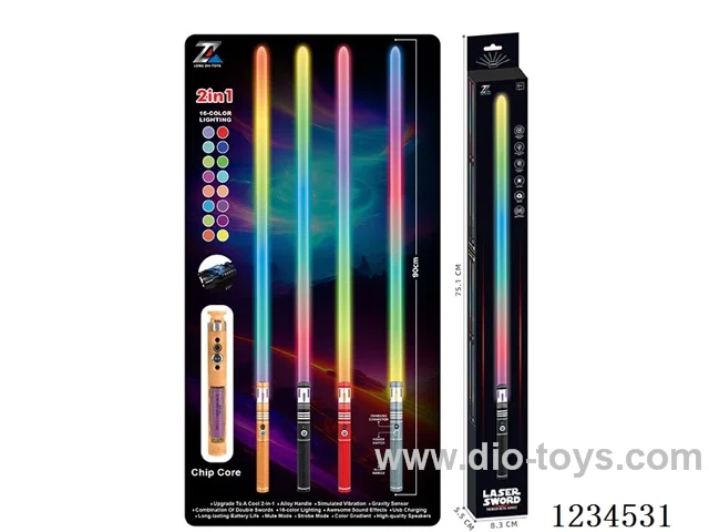 Alloy laser sword with gravity sensor vibration - 16 colors - battery included(90CM)
