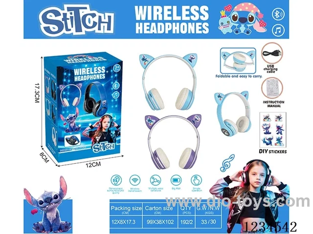 MP3 Bluetooth Cartoon Headset - Stitch Series