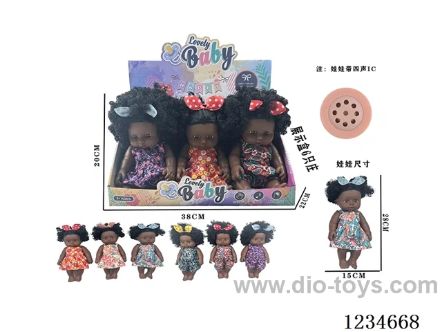 12-inch 5-joint full-body PVC rubber 3D eye doll with 4-sound IC 6PCS