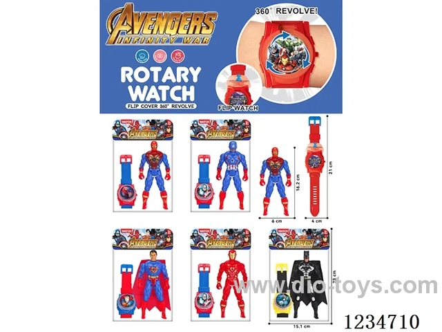 Flip glass rotating watch with doll set