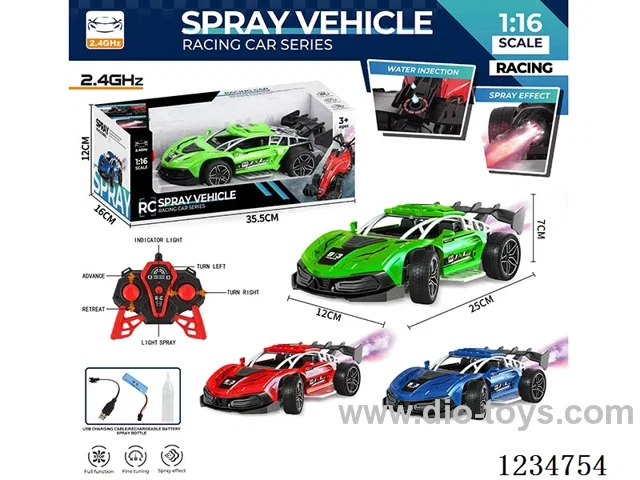 2.4G 5ch rc car with light/spray included battery