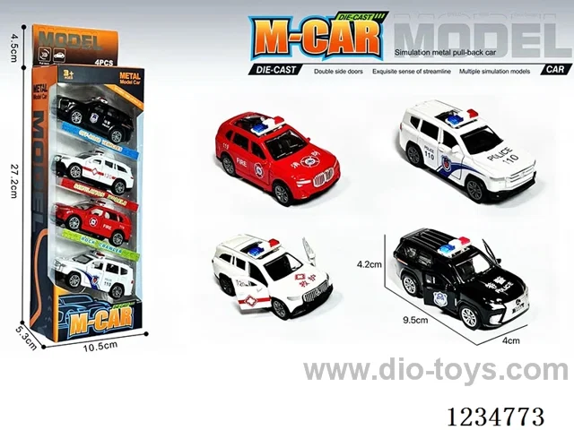 1:43 pull back alloy car 4PCS