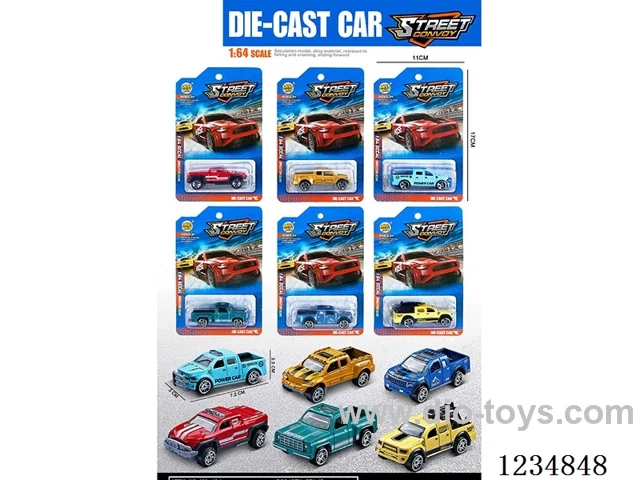 1:64 free wheel alloy car 6 mixed