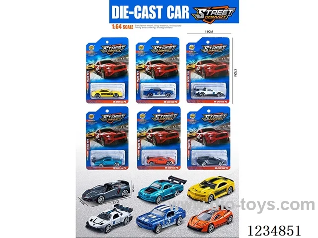 1:64 free wheel alloy car 6 mixed